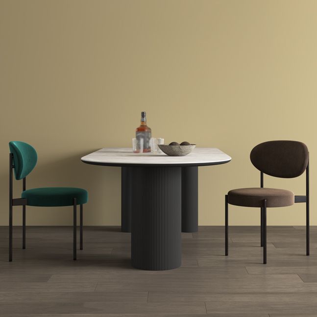 Mesa de cena de piedra contemporánea Mesa de comedor de la base de trípode para el hogar