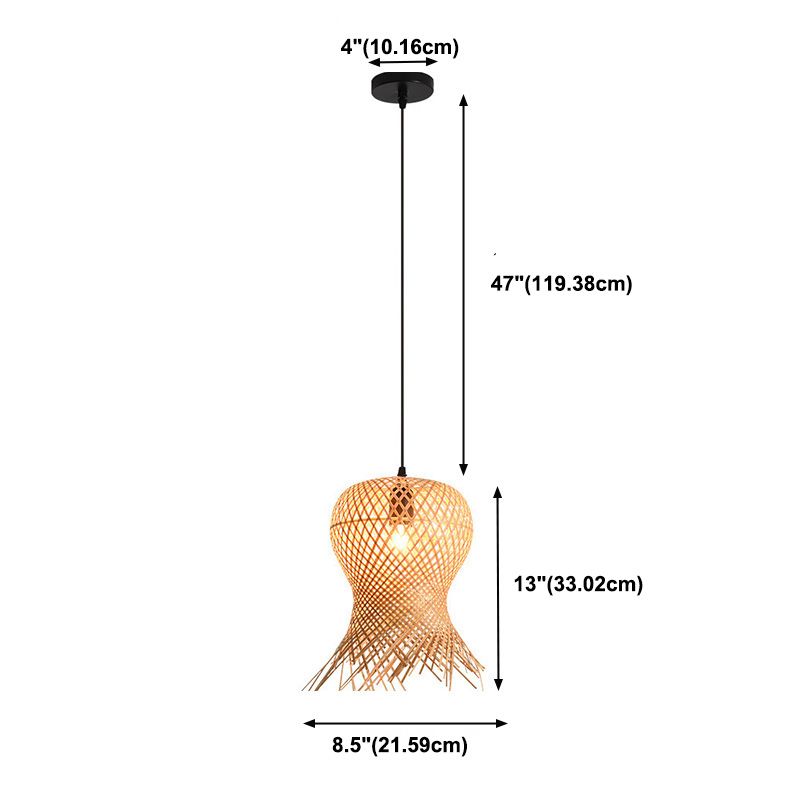 Chinese Handmade Pendant Lighting Fixtures Rattan Hanging Light for Restaurant