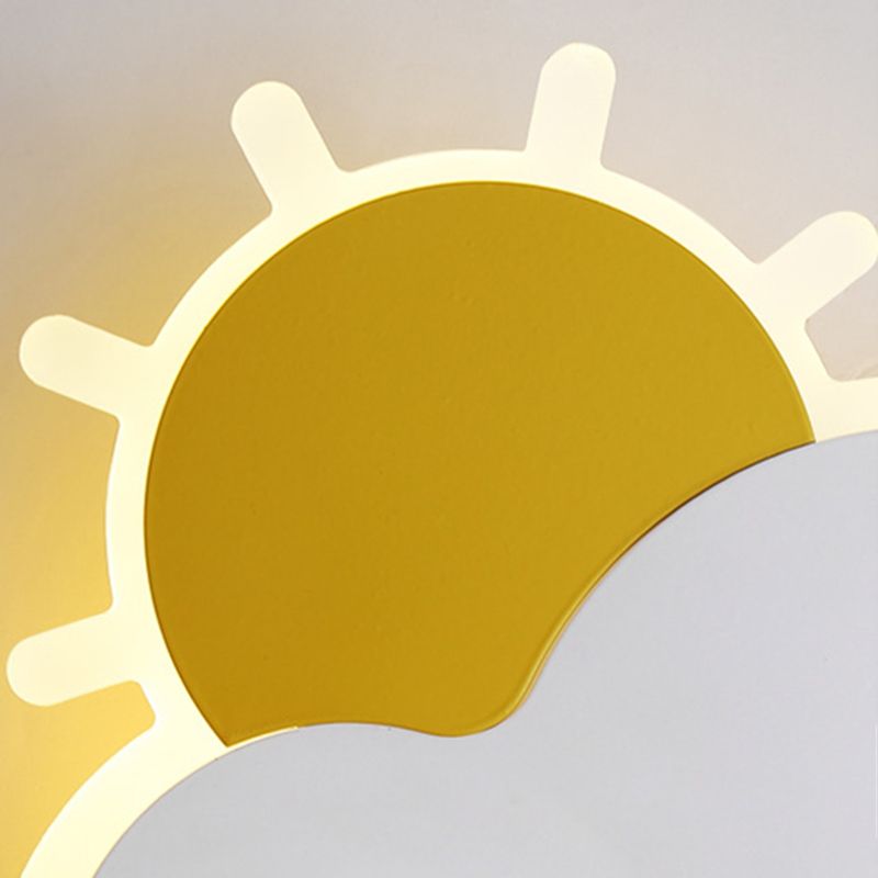Cartoon Style Iron Wall Light LED Cloud Shape Wall Lamp for Children's Room