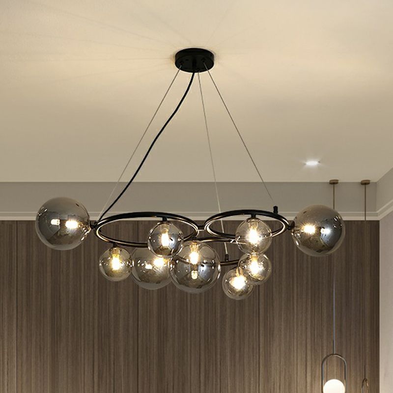 Circles Hanging Chandelier Nordic Style Glass Bedroom Suspended Lighting Fixture