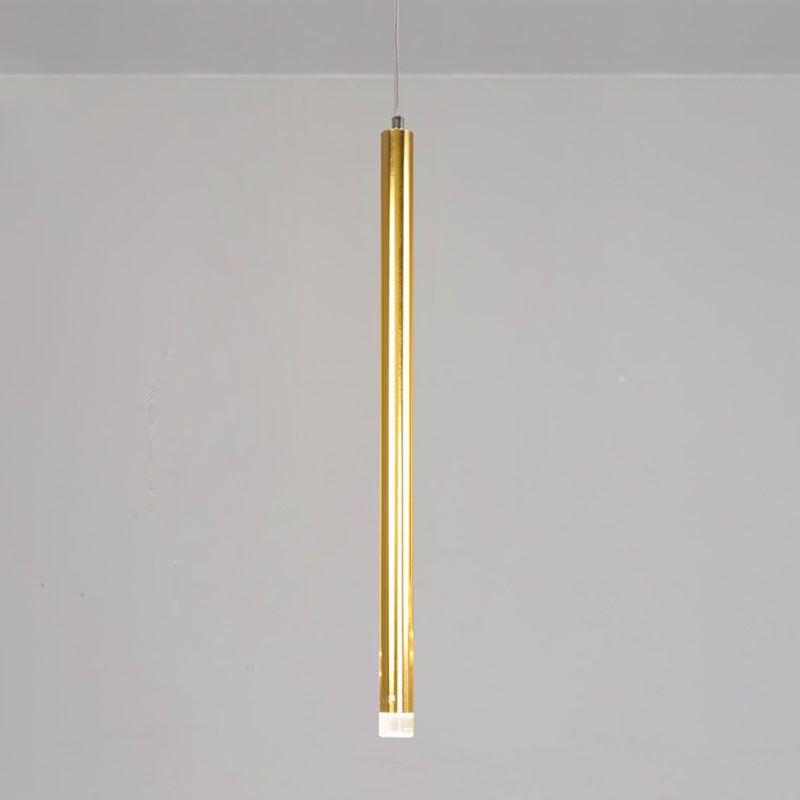 Luminaires de pendentif linéaire Lumière de suspension LED à 1 lumière moderne avec nuance de cristal transparent