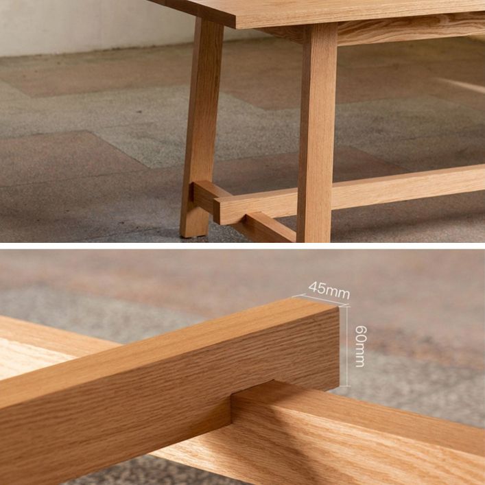 Mesa de madera moderna para mesa de comedor rectangular de restaurantes con base de caballete