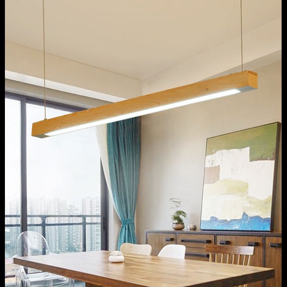 Pendance île rectangulaire beige éclairage moderne les lampes îles à LED minimaliste modernes