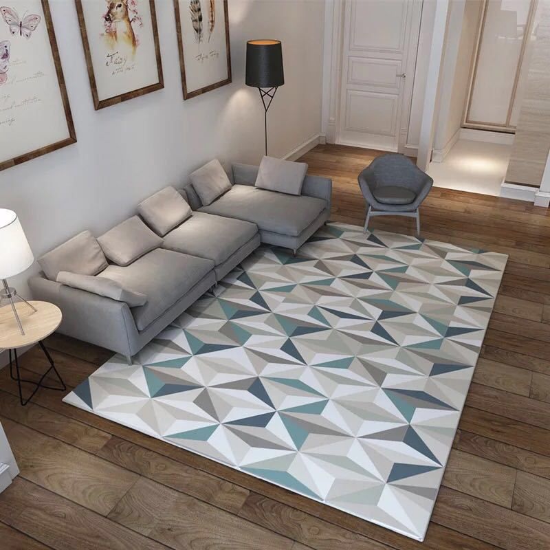 Nordic Abstract Print Rug Multicolor Polyster Area Rug Anti-Slip Backing Stain-Resistant Carpet for Living Room