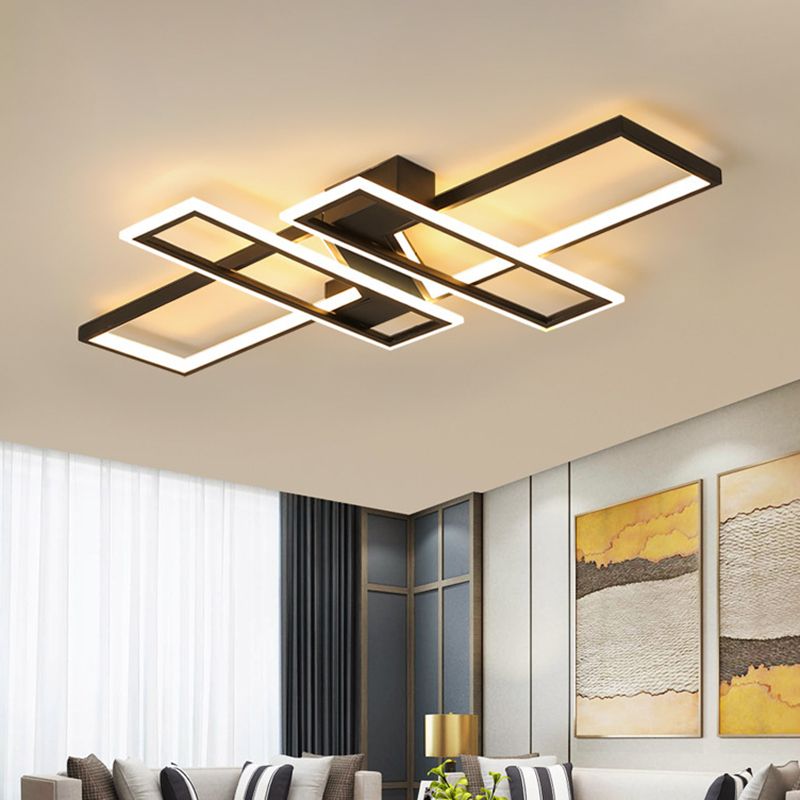 Traverse semi-inbouwlamp, moderne metalen plafondlamp voor woonkamer