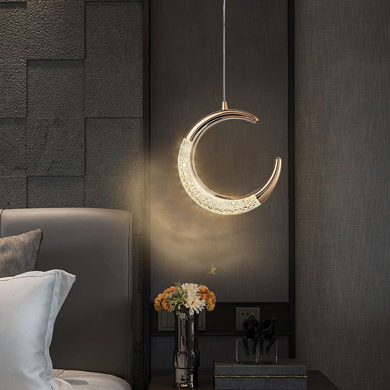 Modern Style Geometry Shape Hanging Light Metal 1 Light Hanging Light Fixture in Gold