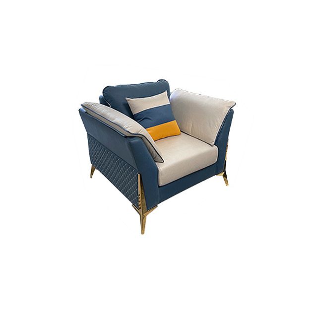 Faux Leather Modern Standard Flared Arm Stain Resistant Settee Couch