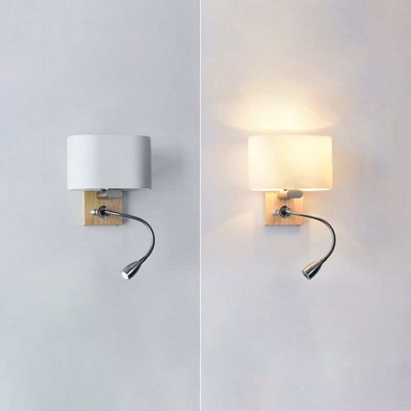 Geometric Shade Wall Lighting Modern Simple Style Wood 1 Light Sconce Light in Gold