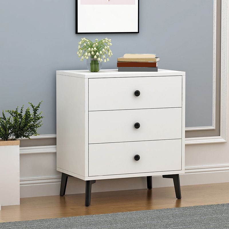 Modern Accent Chest with Soft Close Drawers White Accent Cabinet