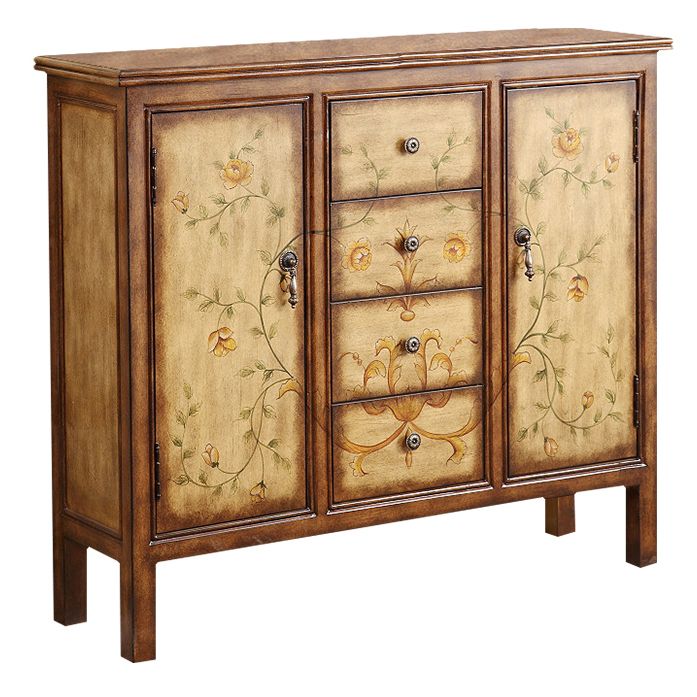 Traditional Storage Chest Manufactured Wood Storage Chest Dresser with 4 Drawers