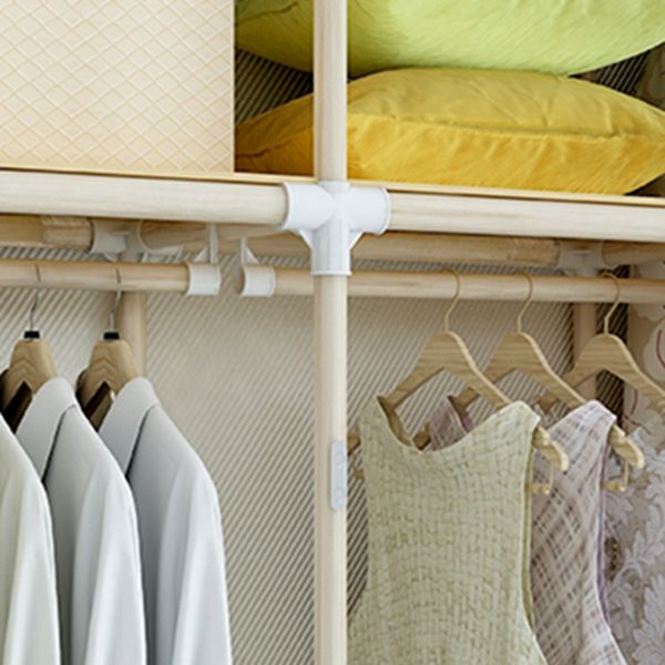 Modern Style Wardrobe Solid Wood 1-Door Wardrobe Closet for Bedroom