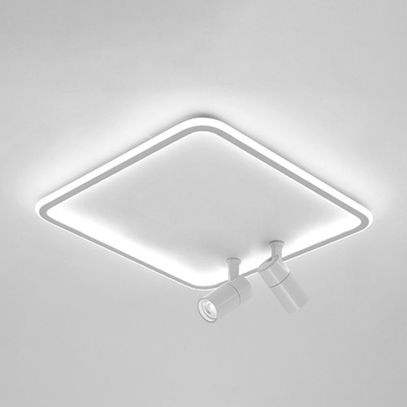 Projecteur de plafond affleurant pour salon, cadre en aluminium blanc, luminaire sur rail LED