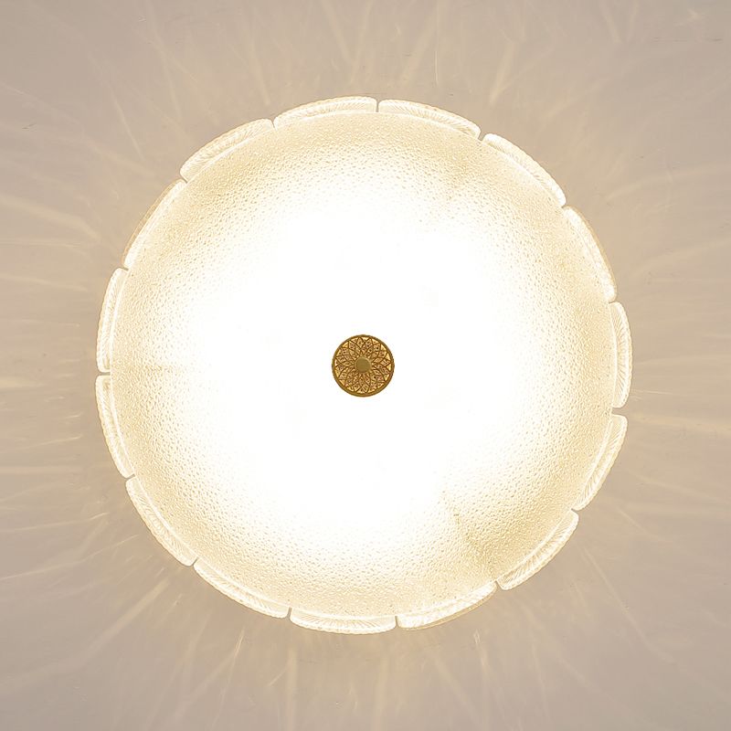 Lampade da incasso in metallo Lampade da soffitto tradizionali a semi-incasso con paralume in vetro