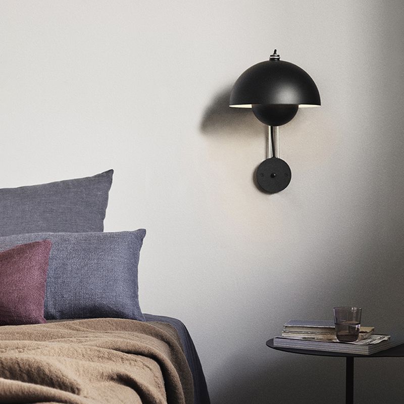 Modern Style Metal Wall Lighting Fixtures 1-Light Dome Sconce Light Fixture