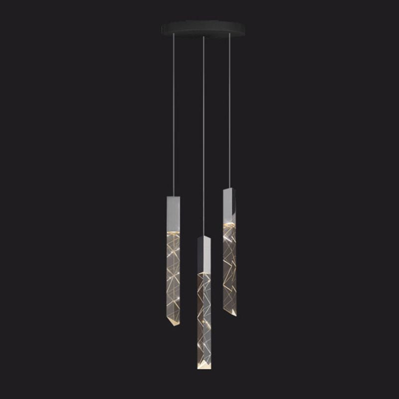 Lineare hängende Leuchten moderner einfacher, facettierter Kristalldecke Anhänger für das Restaurant