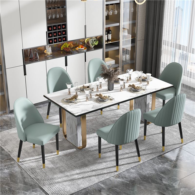 Silla de comedor de estilo escandinavo, silla Parsons acolchada sin brazos de madera (juego de 2)