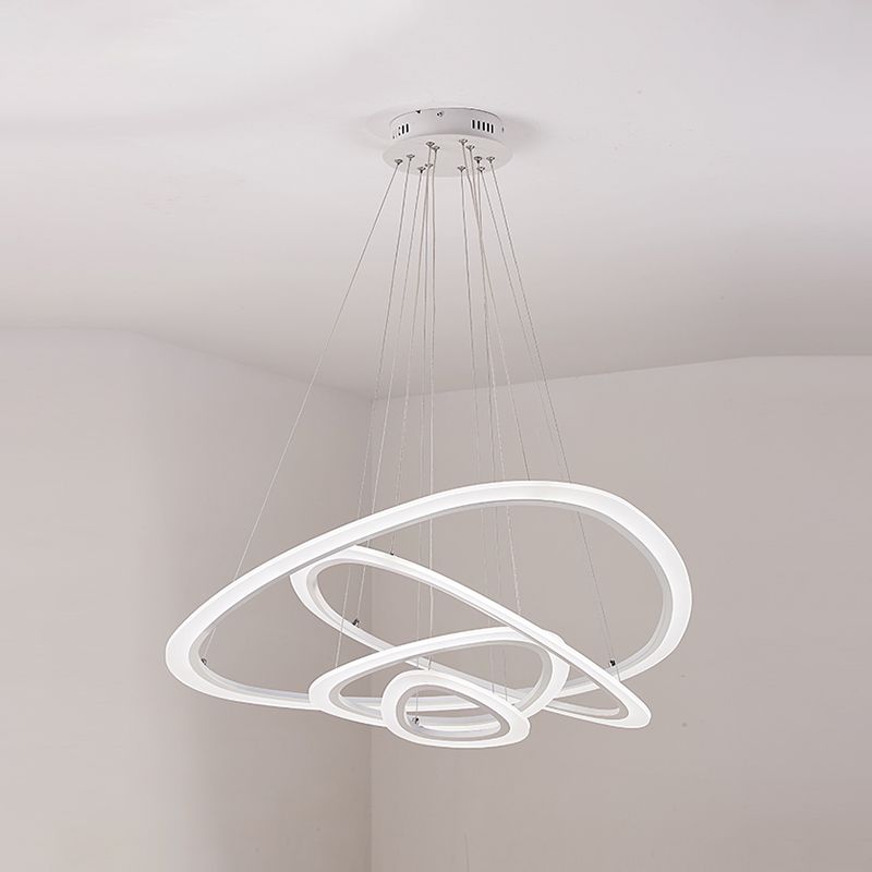 Large Modern Chandelier Multiple Rings Chandelier Light Fixtures Metal Chandelier