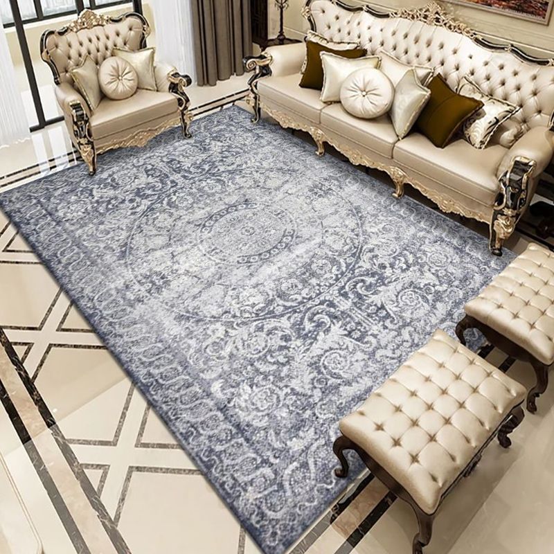 Antike ethnische Druckteppich-Teppichfarbe Polyester Teppich Nicht-Rutsch-Backing-Teppich für die Heimdekoration