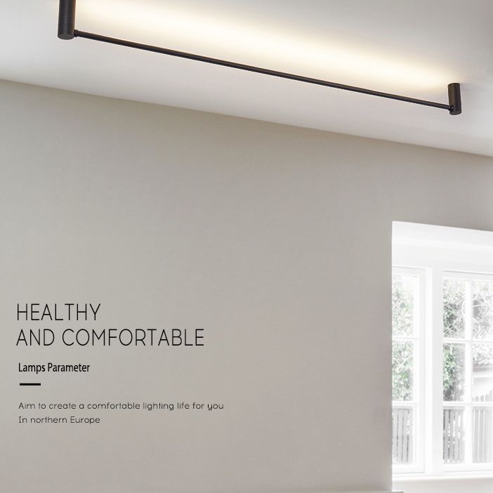 Eenvoud Staaf Gevormde Flush Mount Acryl hal slaapkamer LED flush plafond licht in zwart