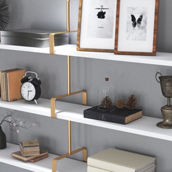 Wall Mounted Storage Bookshelf Nordic Style Bookcase with Shelves