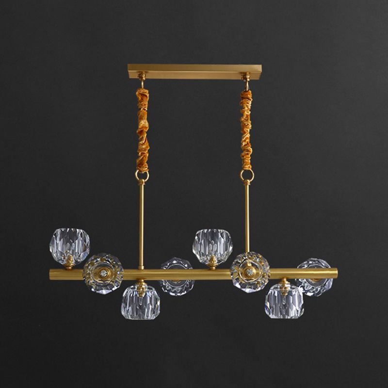 Crystal Round Shape Chandelier Light Modern Multi Lights Chandelier Light Fixture in Gold