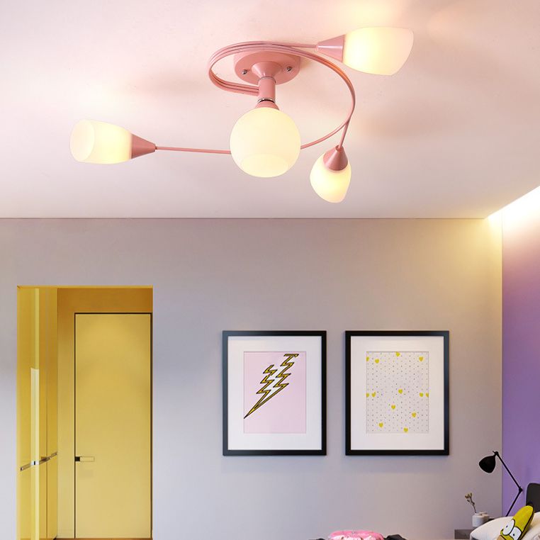 Lámparas de techo coloridas de hierro Luz de montaje de altura de dormitorio simple