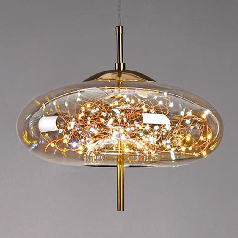 Geometric Shape Glass Hanging Light Modern Style 1 Light Hanging Light Fixtures