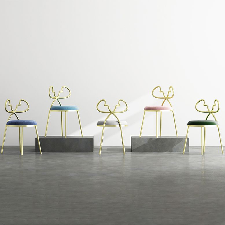 Fabric Dining Side Chair Nordic Design Armless Open Back Dining Chairs