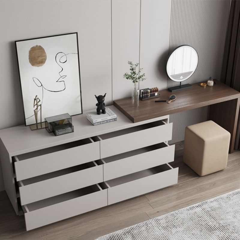 Contemporary Lighted Mirror Wood With Drawer Standing Vanity Dressing Table