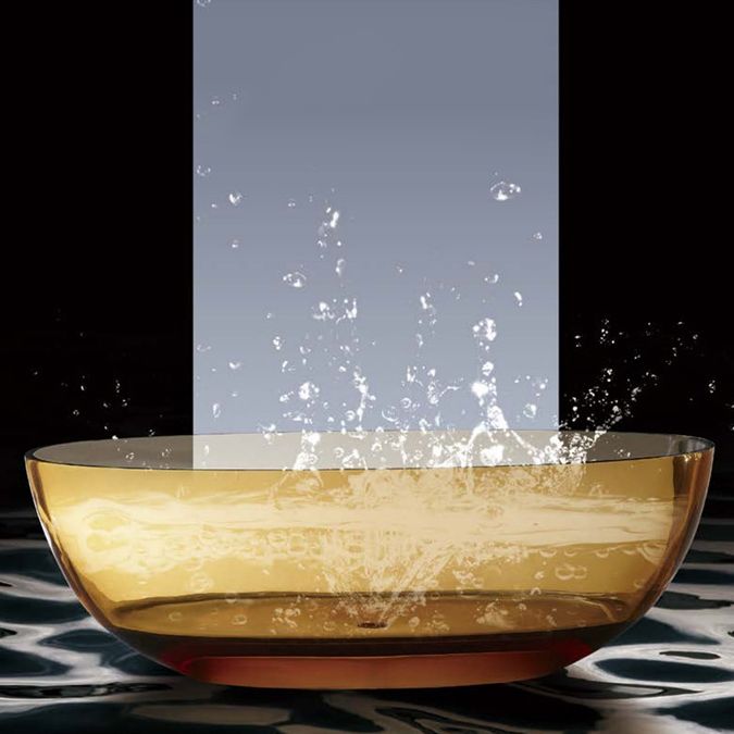 Modern Soaking Freestanding Tub Colorful Oval Bathtub for Home