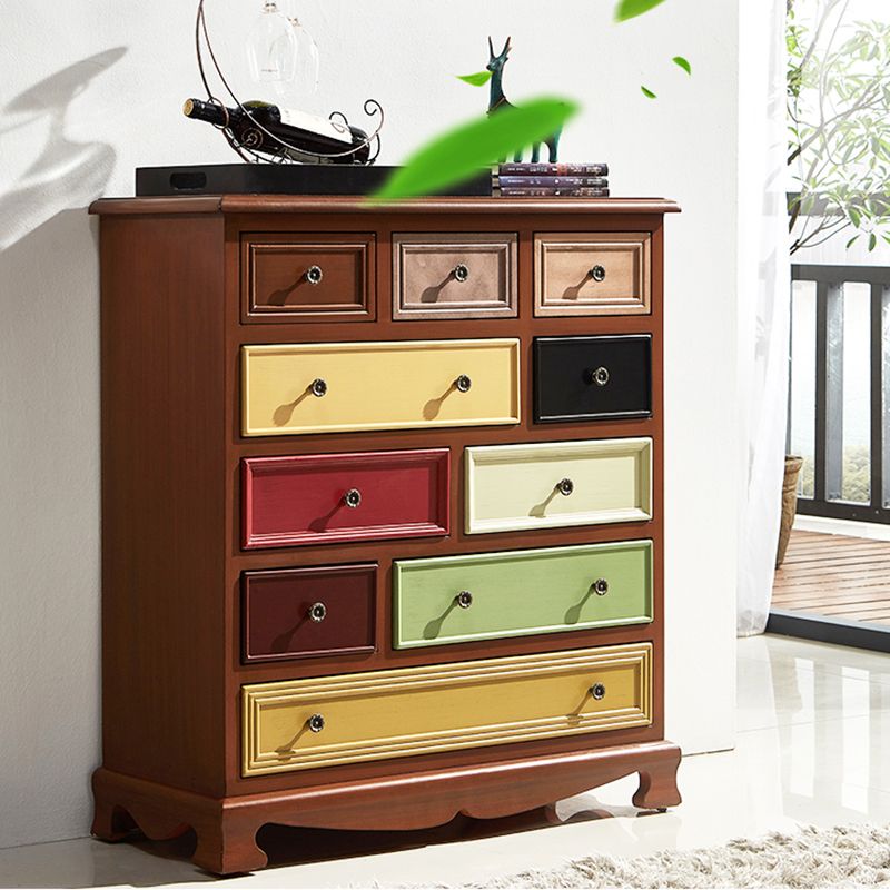 Traditional Storage Chest Dresser Wooden Storage Chest with Drawers for Bedroom