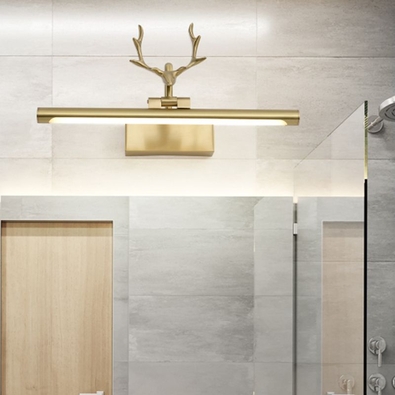 Linear Shape Metal Wall Light Modern Single Light Mirror Wall Mount Light