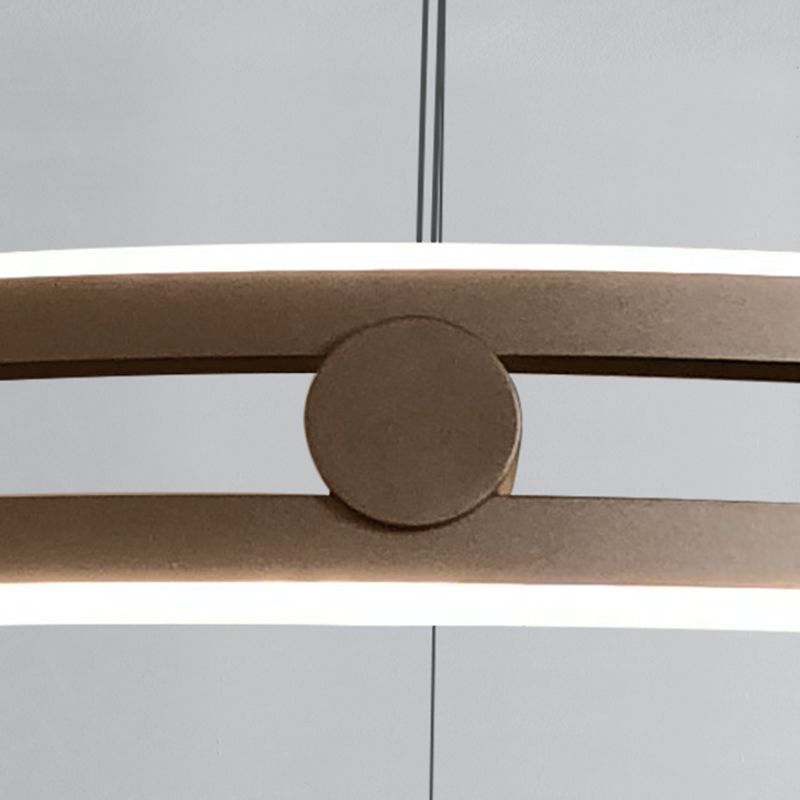 Contemporary Simple LED Hanging Pendant Light Silicone Linear Chandelier for Living Room