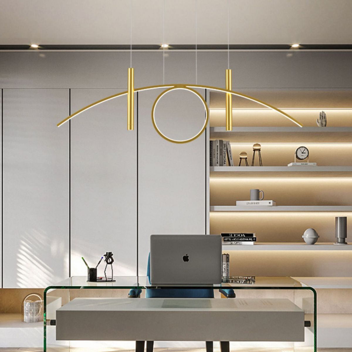 Luce isola a led in ferro battuto in moderna luce a sospensione lineare acrilica per sala da pranzo