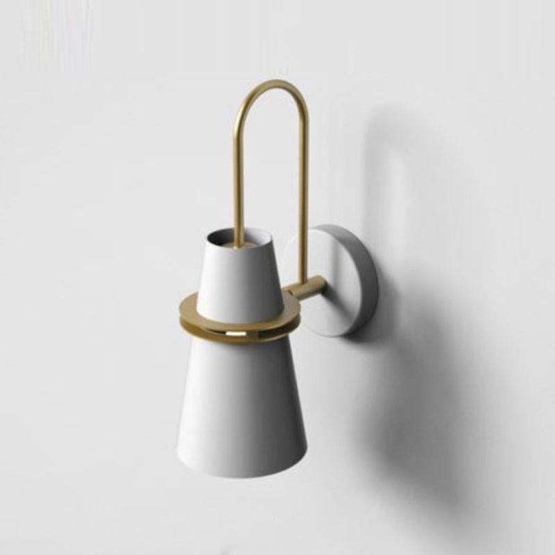 Modern Style Cone Shape Wall Sconce Metal 1 Light Sconces for Bathroom