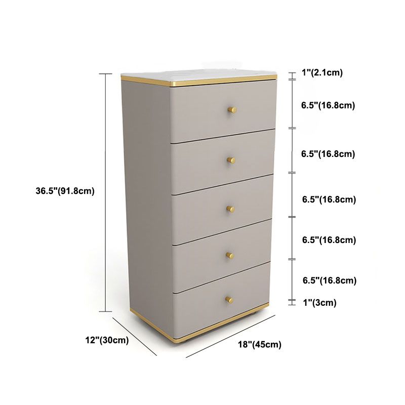 11.7-inch Width Glam Dresser Stone Storage Chest with 5 Drawers