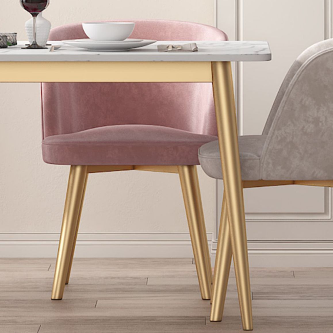 Calco della sala da pranzo tradizionale del rettangolo di 4 piedi di 4 piedi Collezione da pranzo in pietra