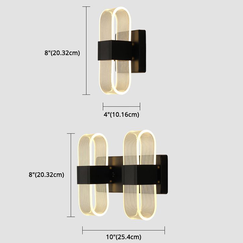 Ellipse Bedroom Wall Mount Light Fixture Metal LED Nordic Wall Mounted Light Fixture