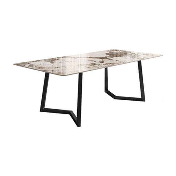 Modern 1/2/3/5/7 Pieces Dining Set Sintered Stone Dining Table Set with Leather Chairs