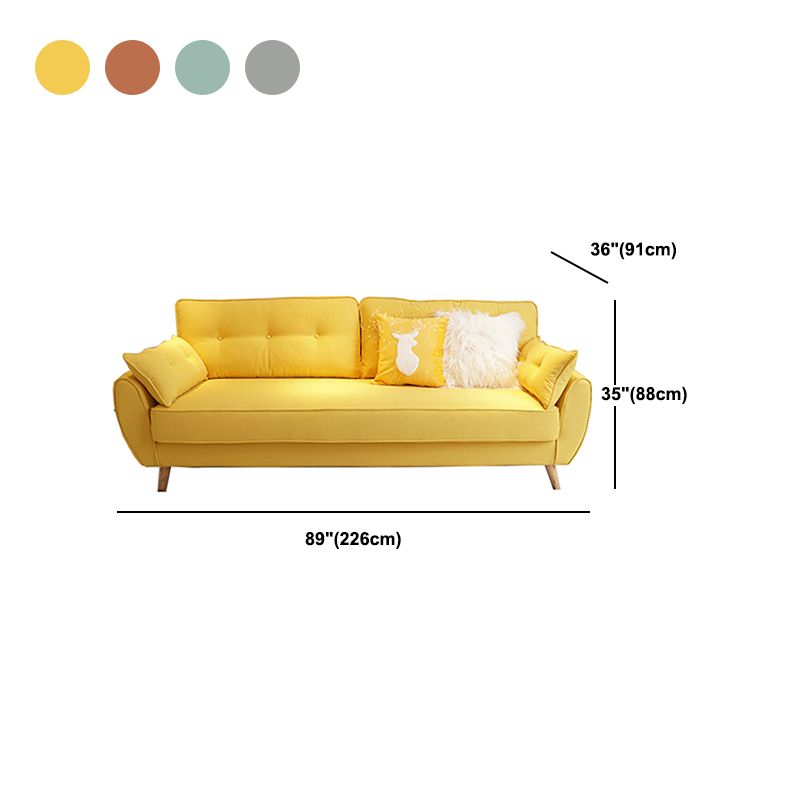 Contemporary Standard Sofa Set Flared Arm Settee Bench with Pillows