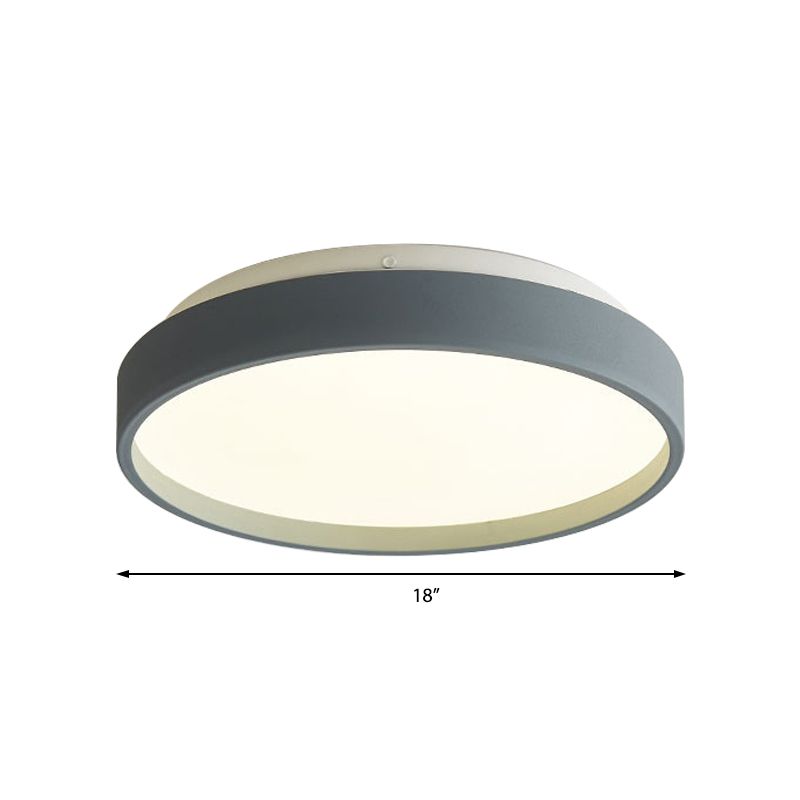 12"/18" Round Flush Light Modern Acrylic 1 Light Flush Mount Ceiling Light in Coffee Bronze/Gold/White for Indoor