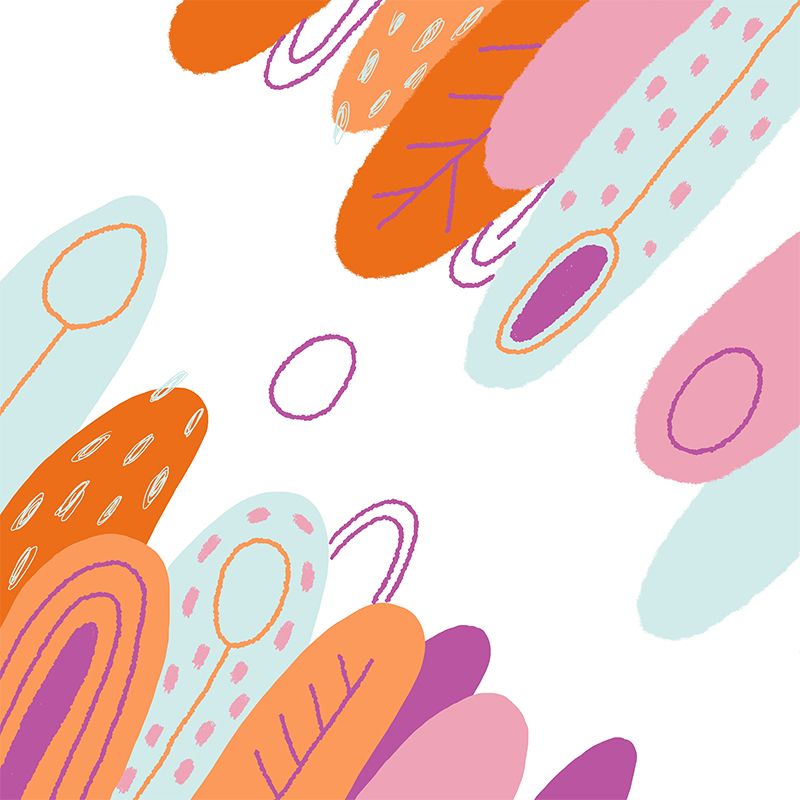 Orange Leaf Painting Wallpaper Mural Stain Resistant Wall Covering for Nursery School