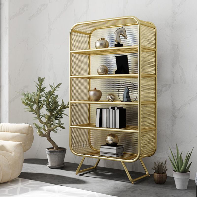 11" Wide Glam Shelf Bookcase Closed Back Metal Shelves Included Bookshelf