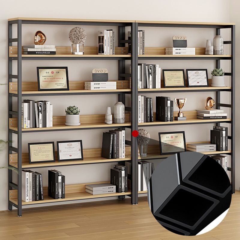 Black Modern Open Back Shelf Bookcase Shelves Included for Home Office