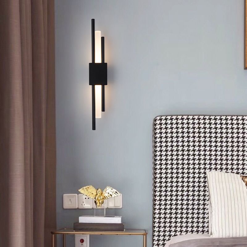Luz de pared LED de forma geométrica de estilo de pared de estilo moderno con sombra de metal para dormitorio