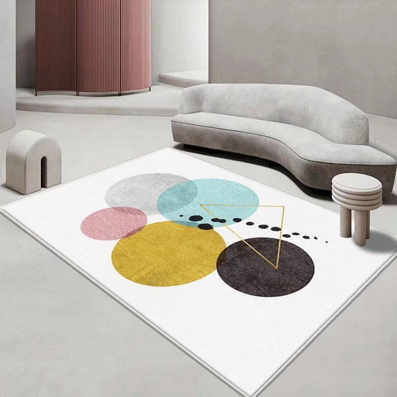 Orange Modern Rug Polyester Color Lump Indoor Rug Washable Rug for Sitting Room