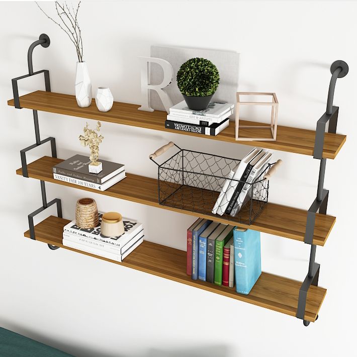 9.87"W Bookshelf Contemporary Style Wall Mounted Bookcase for Home Study Room