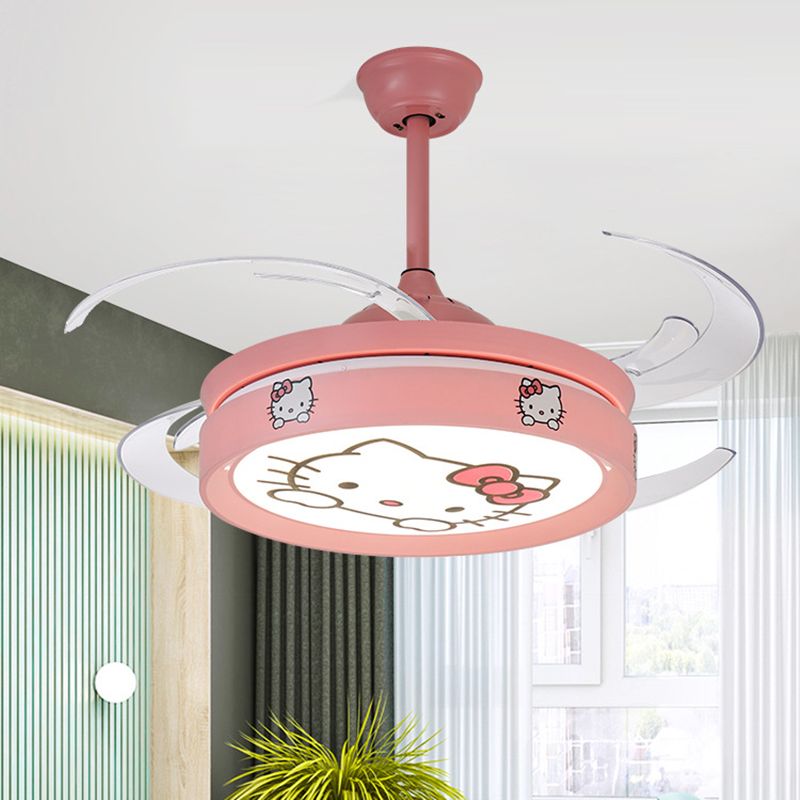 47 "W Circle Posting Techo ventilador Lámpara de estar de metal LEAM LED SEMI MONTINUACIÓN LED MONTINUA
