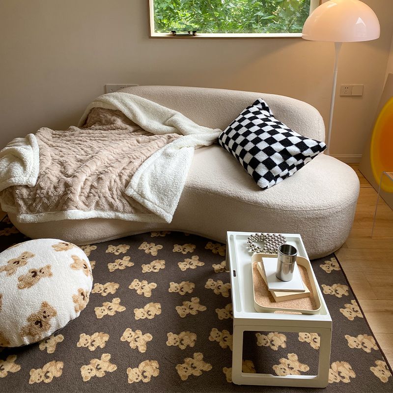 Tapis moderne brun motif géométrique Polyester Area Tapis résistant aux taches pour la décoration intérieure