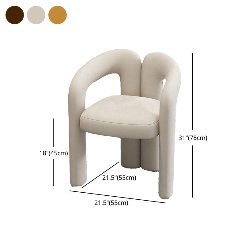 Matte Finish Dining Chair Designer Style Velvet Restaurant Arm Chair